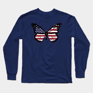 United States of America Monarch Butterfly Flag of America To Celebrate National Independence of US Long Sleeve T-Shirt